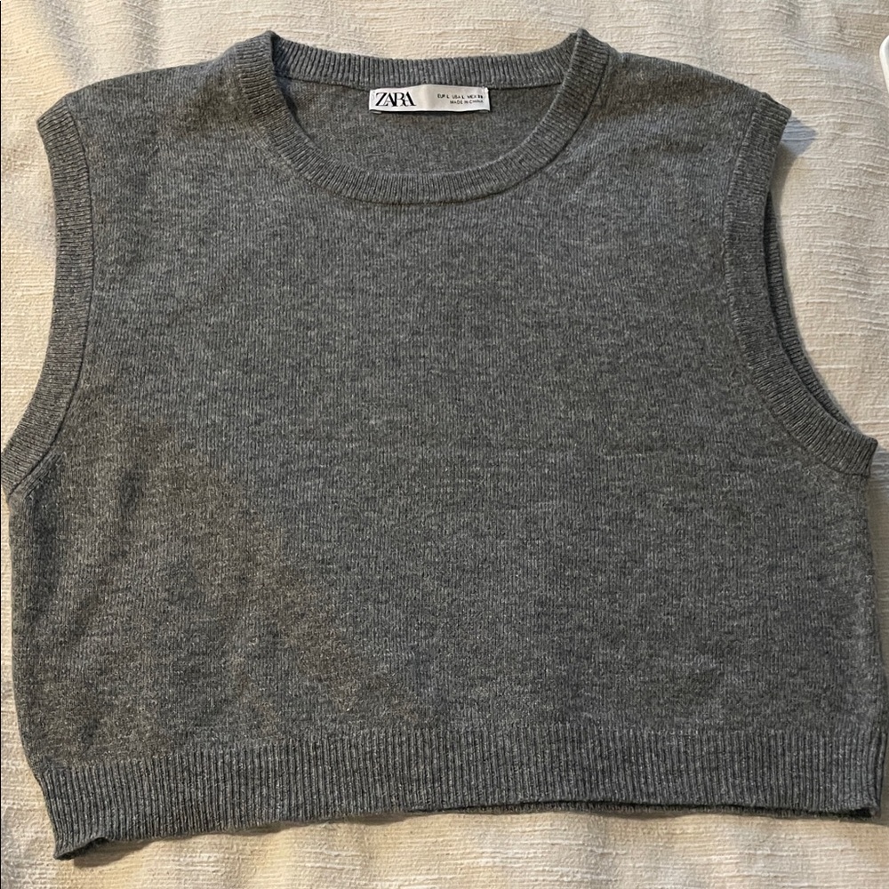 Zara Charcoal Sleeveless Knit Top